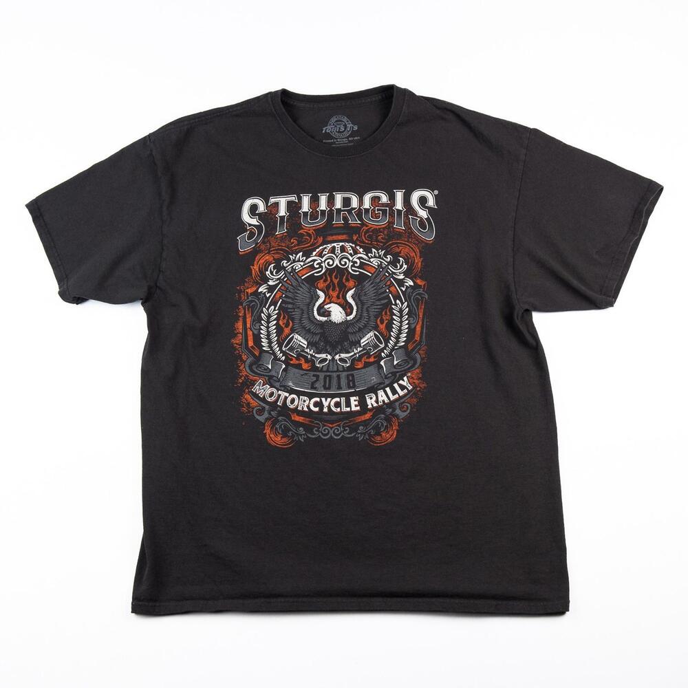 2018 Sturgis Motorcycle Rally 78th Anniversary T Shirt Mens XL Black Biker Graph